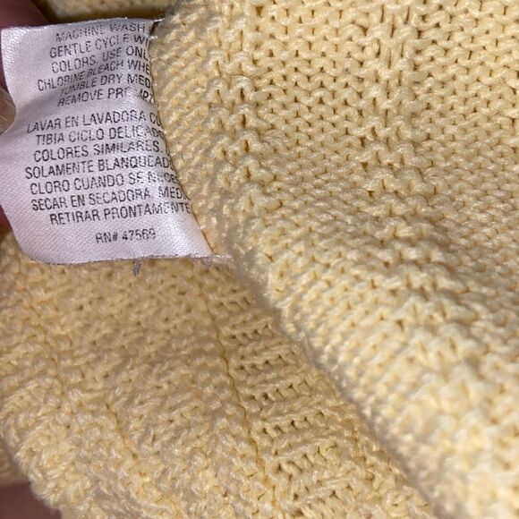 Basic Editions Gold Cowl Turtleneck Sweater with Cable Knit Size Medium Unisex - Picture 4 of 7